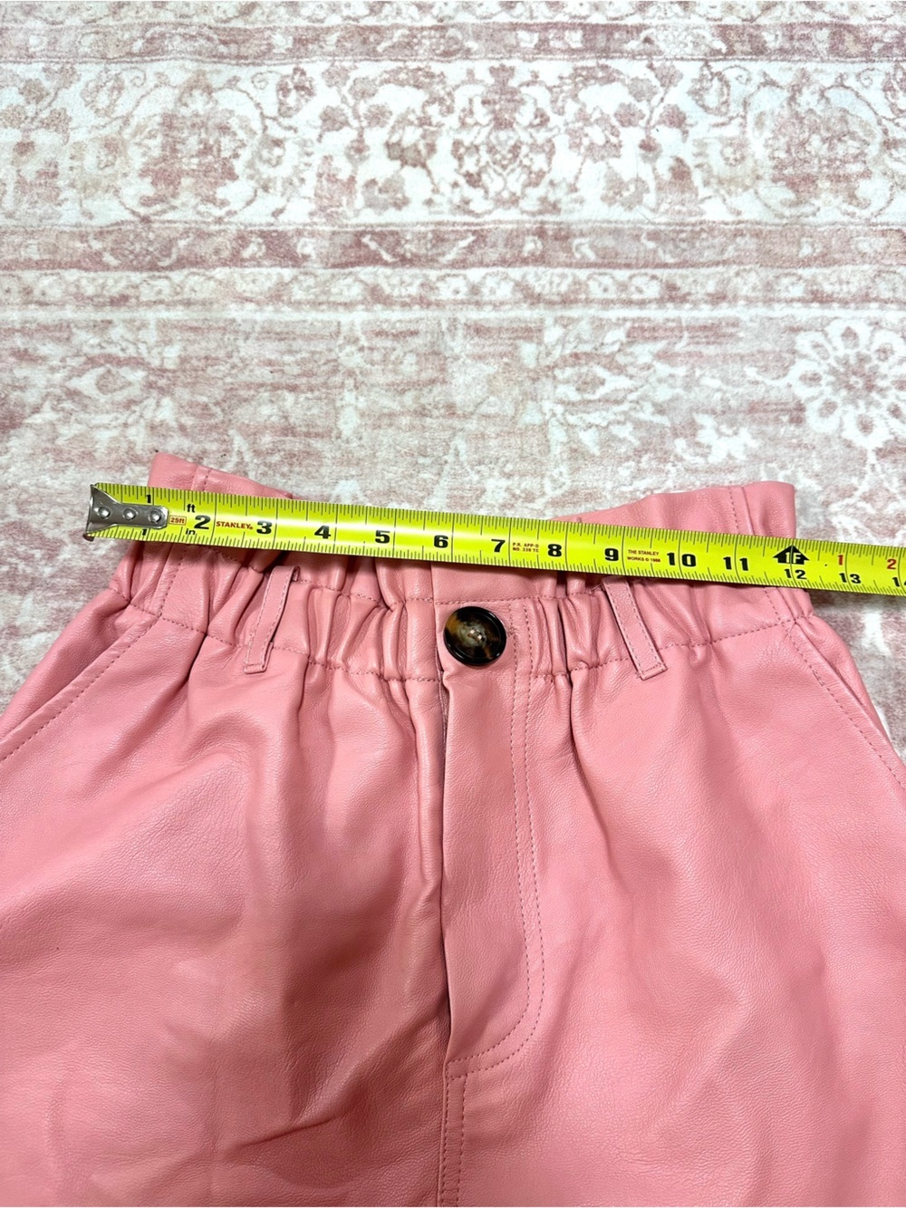 Topshop 🪷 Leather Paper Bag Cuffed Shorts - Picture 9 of 11